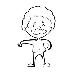 cartoon man making camp gesture N42