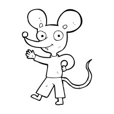 cartoon waving mouse N10