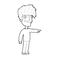 cartoon happy man pointing N81