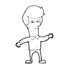 cartoon waving man N93
