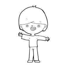 cartoon happy boy N334