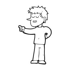 Cartoon Man Pointing N275