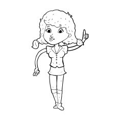 cartoon pretty woman with idea N93