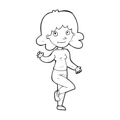 cartoon friendly woman waving N68