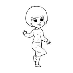 Cartoon Woman Waving N455