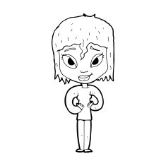 cartoon satisfied woman N14
