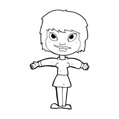 cartoon woman with open amrs N12