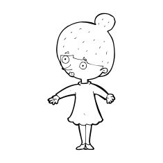 cartoon surprised woman N317