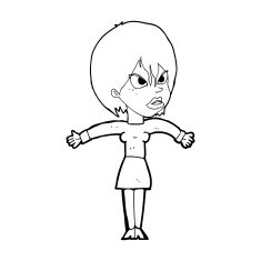 cartoon annoyed girl N34