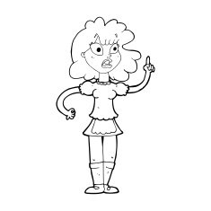 cartoon worried maid N14