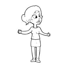 cartoon pretty woman explaining something N14