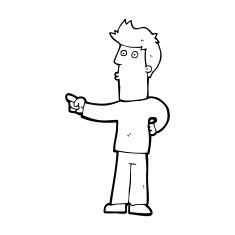 Cartoon Man Pointing N276