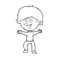 cartoon happy boy laughing N41