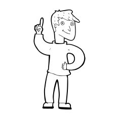 cartoon man with great idea N58
