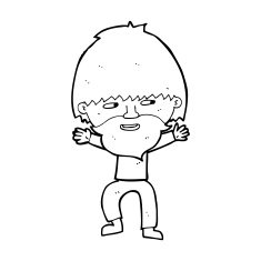 cartoon happy man with beard N59
