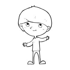cartoon happy boy N335