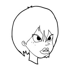 cartoon annoyed woman N259