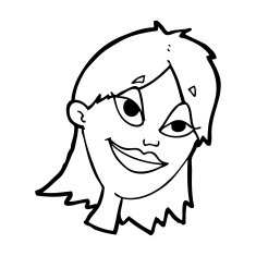 cartoon happy woman N355