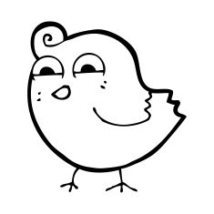 cartoon funny bird N18