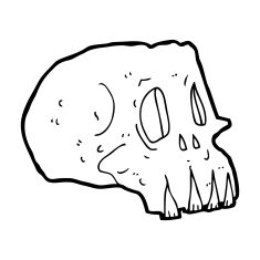 cartoon spooky skull N236