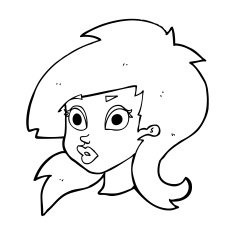 cartoon pretty surprised woman N13