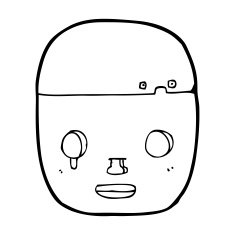 cartoon robot head N101