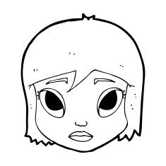 cartoon female face N202