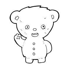 cartoon teddy bear waving N27
