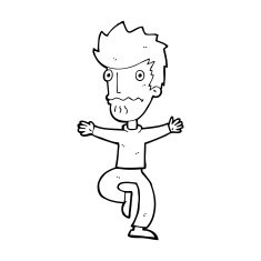 cartoon frightened man N148