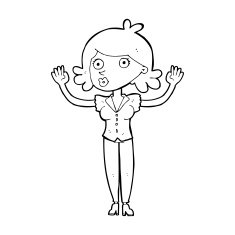 cartoon woman surrendering N14