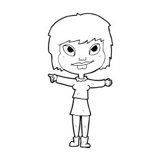 cartoon woman pointing N289