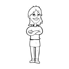 cartoon proud woman N38