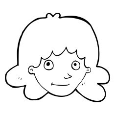 cartoon happy female face N246