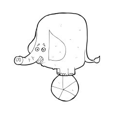 Cartoon Circus Elephant N20