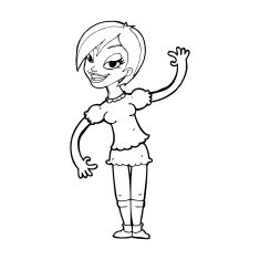 Cartoon Girl Waving N44