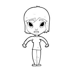 cartoon woman shrugging shoulders N651