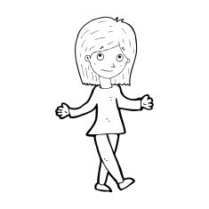cartoon woman with no worries N54