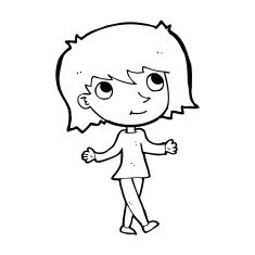 cartoon girl with no worries N10