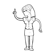 cartoon woman with clever idea N15