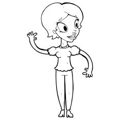 Cartoon Woman Waving N457