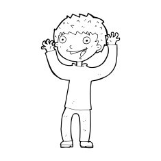 cartoon excited boy N207