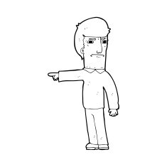 Cartoon Man Pointing N278