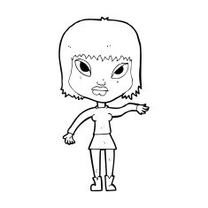 cartoon woman making gesture N19