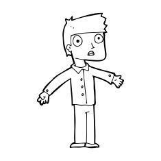 cartoon shocked man N168