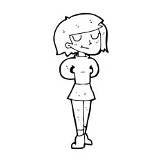 cartoon pleased woman N14