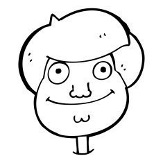cartoon happy boy's face N27