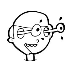 cartoon excited boy's face N14