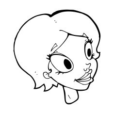 cartoon pretty female face N133