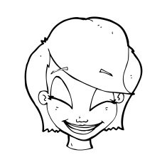 cartoon pretty female face N135