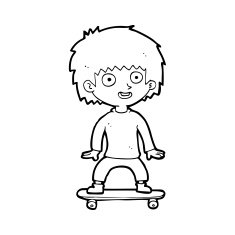 Cartoon Boy On Skateboard N26